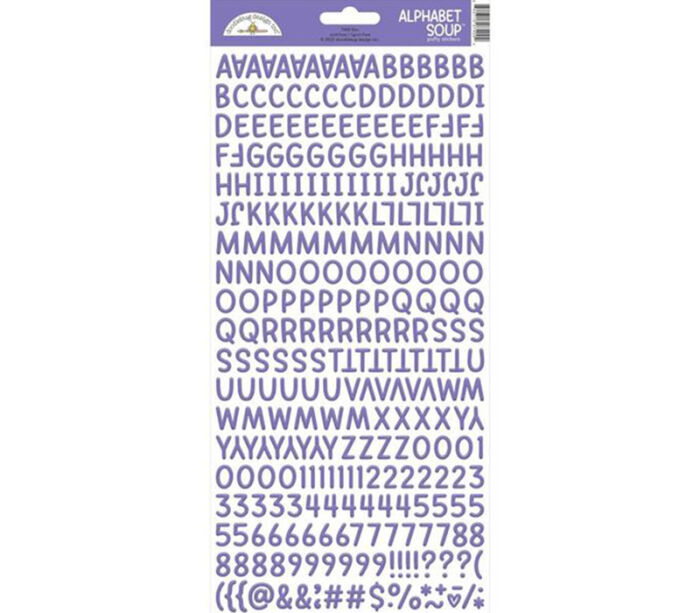 Doodlebug Puffy Stickers - Alphabet Soup Lilac