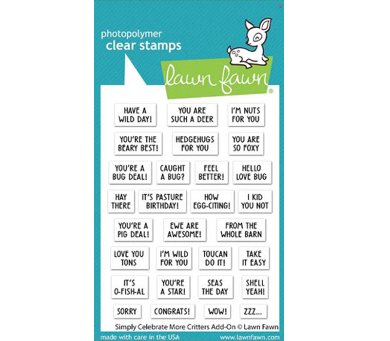 Lawn Fawn Stamp - Simply Celebrate More Critters Add-On