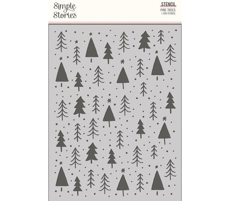 Simple Stories Stencil - Boho Christmas Pine Trees