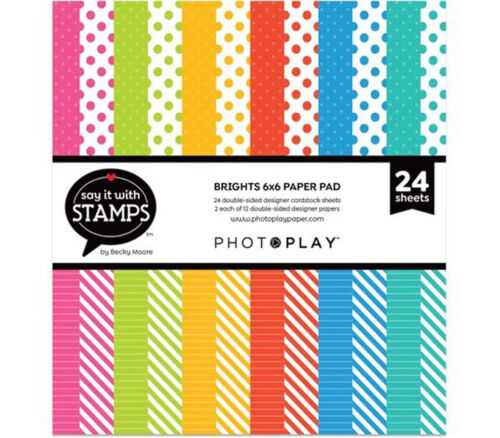 Photo Play Pad - Brights Dots and Stripes - 6-inch x 6-inch