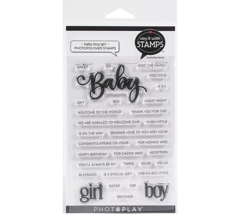 Photo Play Stamps - Say It with Stamps Baby Boy/Girl Word