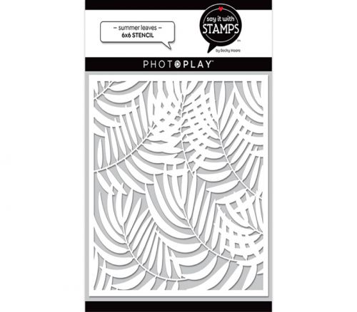 Photo Play Stencil - Say It with Stamps Summer Leavs