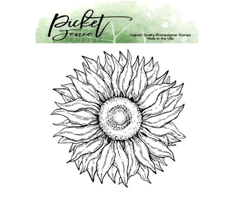 Picket Fence Stamp - A Sunflower