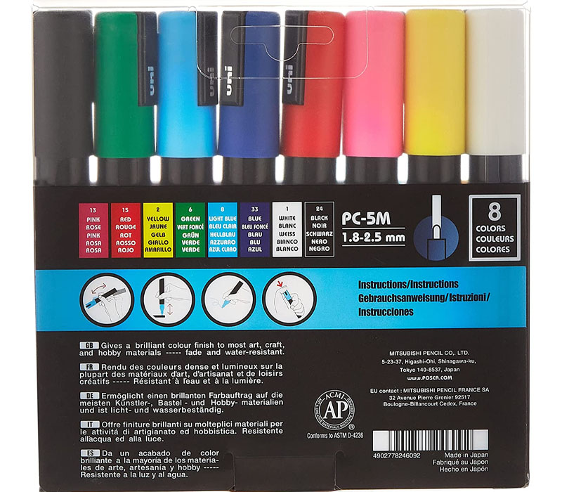 Posca Paint Marker PC-5M (Medium) - 11 color options – The Paper + Craft  Pantry