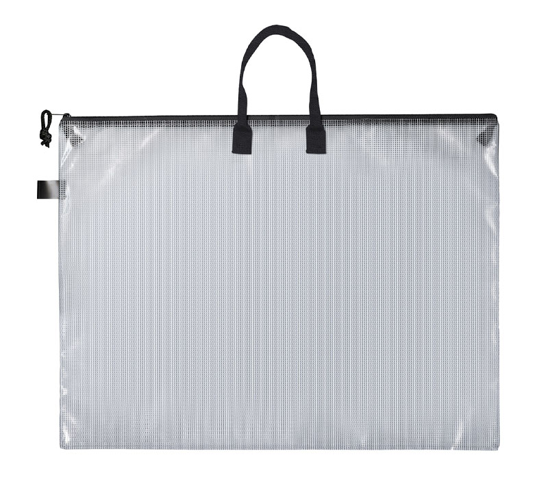 Pro Arts - Mesh and Vinyl Zipper Bag with Handle 12-inch x 16-inch