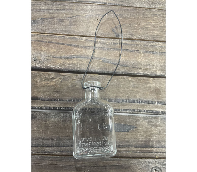 Glass Bottle with Wire Hanger