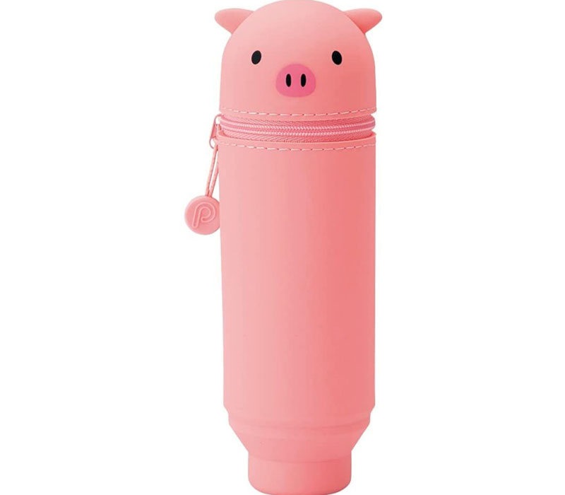 PuniLabo Stand Up Pencil Case - Pink Pig