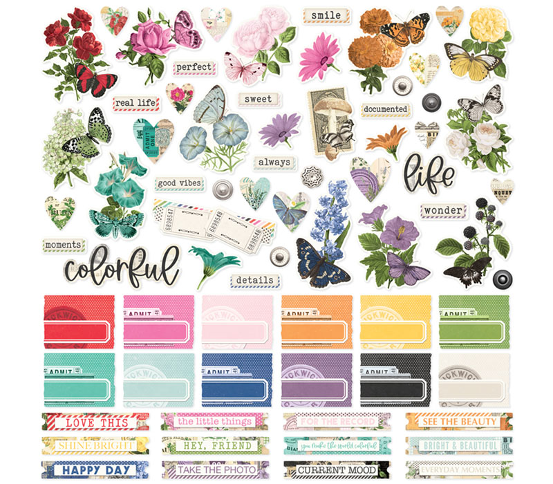 Simple Stories Cardstock Stickers - 12x12 - Simple Vintage Essentials Color Palette