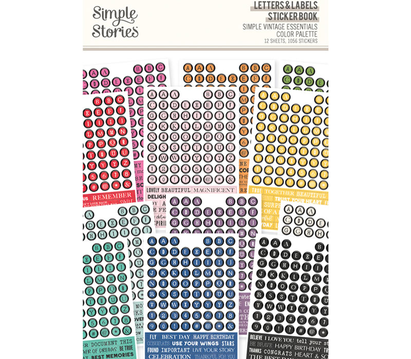 Simple Stories Sticker Book - Simple Vintage Essentials Color Palette Letters and Labels