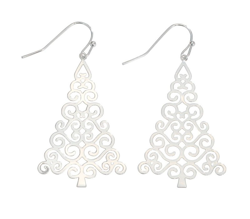 Periwinkle Earrings - Silver Filigree Trees