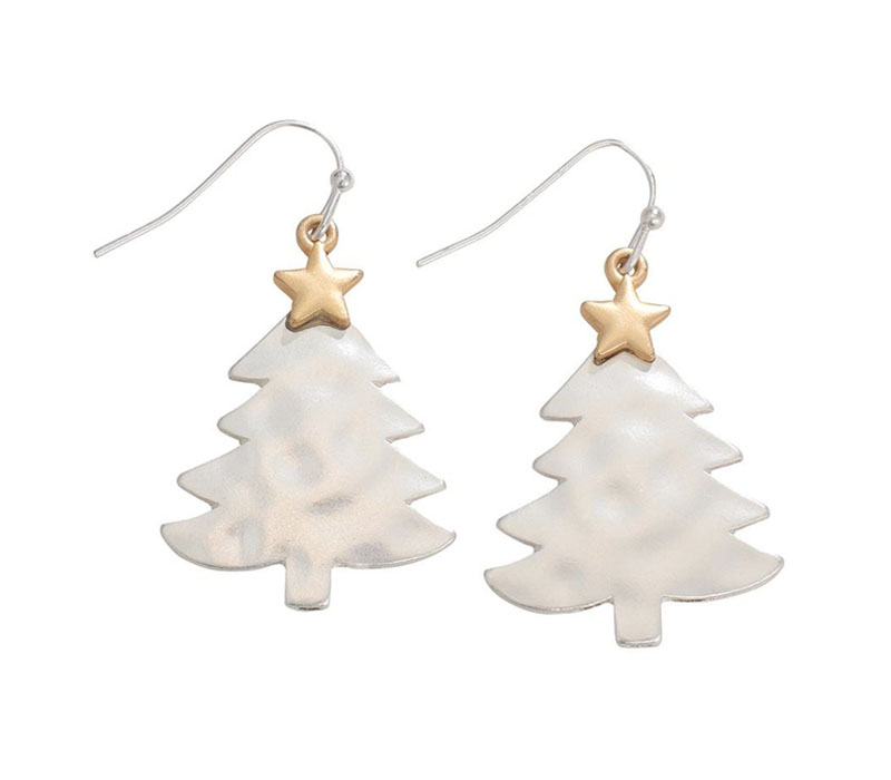 Periwinkle Earrings - Two Tone Christmas Trees