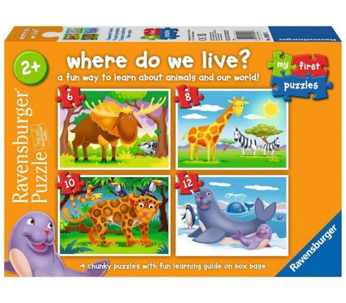 Ravensburger Where do We Live Puzzle - 4 Puzzles