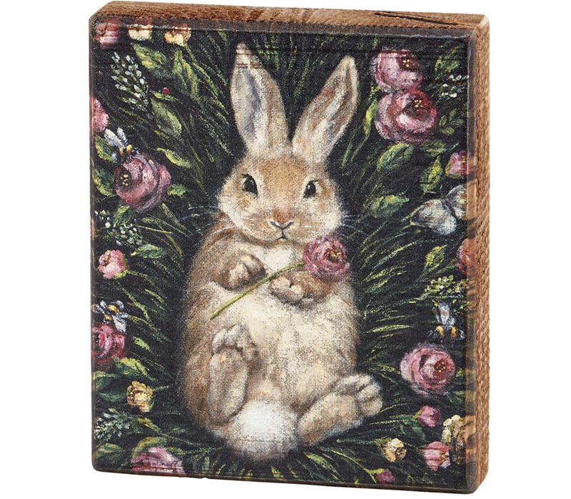 Primitives by Kathy Block Sign - Snuggling Bunny