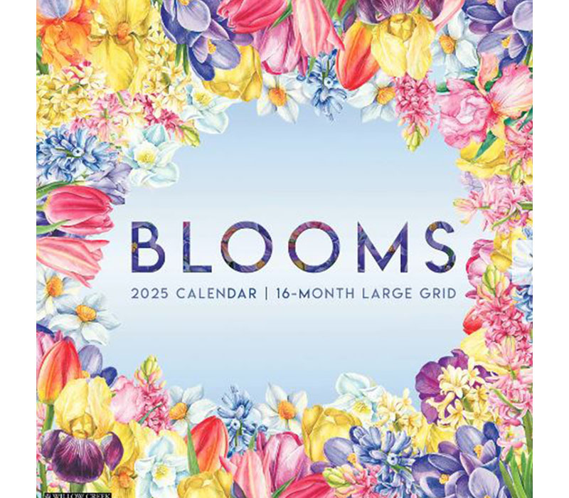 Willow Creek 2025 Blooms Large Grid Wall Calendar