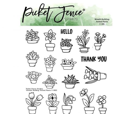 Picket Fence Stamp - Potted Plants
