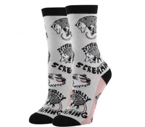 Stressed Opossum Socks - Womans