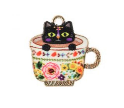 Sweet and Petite Mini Teacup Kitten Charm - 4 Charms