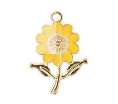 Sweet and Petite Mini Yellow Daisy Charm - 8 Charms