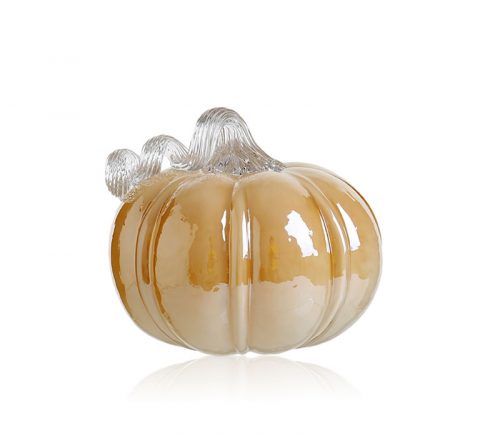 Cream Glass Pumpkin - 7-inch