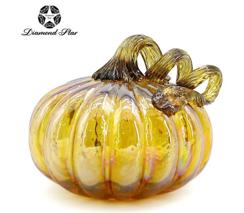 Golden Brown Glass Pumpkin - 6-inch