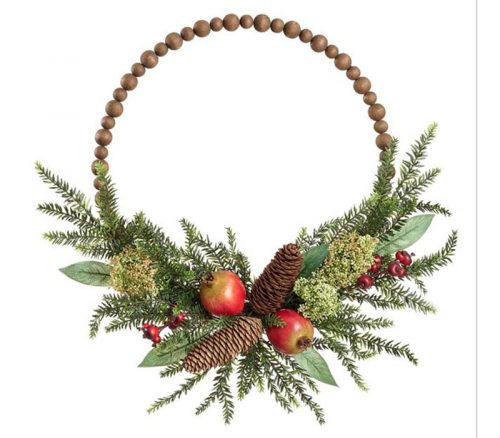 Pomegranate and pine Cone Skimmia Wreath - 20-inch