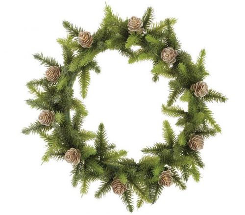 Pine Cone and Pine Candle Ring Wreath - 6-inch