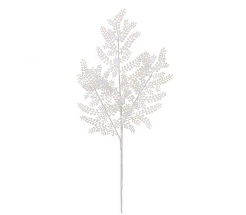 White Glitter Fern Spray - 24-inch