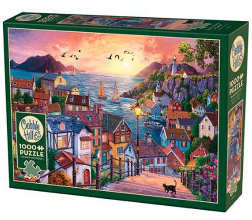 Outset Coastal Town at Sunset Puzzle - 1000 Piece