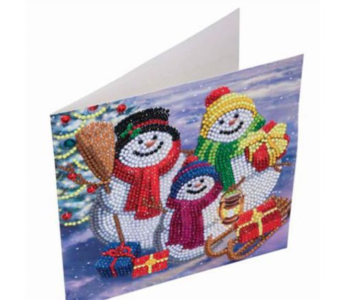 CA Diamond Art Card Kit - Snowman Family Fun