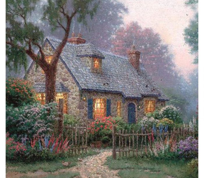 CA Paint by Number Kit - Foxglove Cottage Kinkade