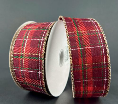 Red and Green Plaid Ribbon - 1.5-inch