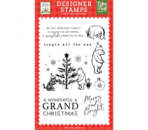 Echo Park Winnie The Pooh Christmas Stamp - Grand Christmas Set