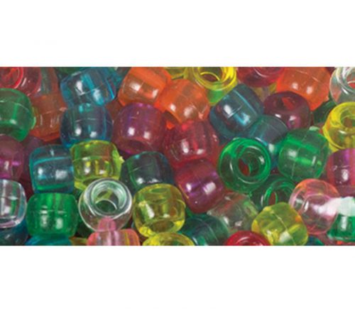 CousinDIY Fun Pack Acrylic Pony Beads Set - 700 Piece - Transparent Rainbow