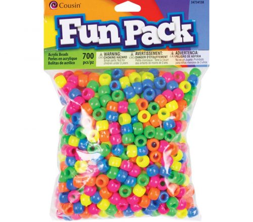 CousinDIY Fun Pack Acrylic Pony Beads Set - 700 Piece - Neon