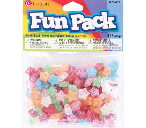 CousinDIY Fun Pack Acrylic Star Beads Set - 125 Piece