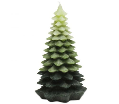 Green Large Chunky Leaf Tree Candle - Large