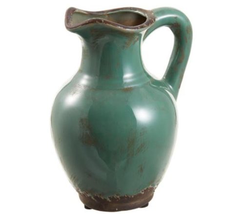 Green Ceramic Pitcher - 7-inch