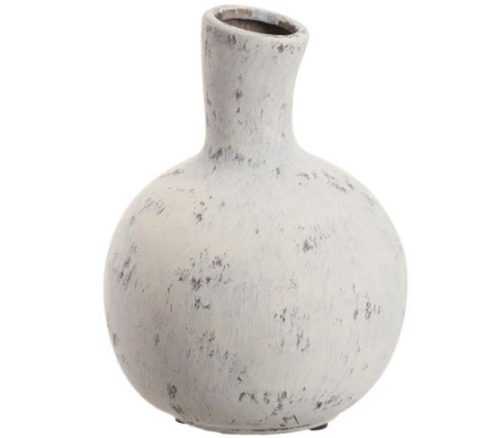 Whitewashed Ceramic Bottle - 7-inch