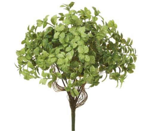 Green Mini Leaf Bush - 12-inch