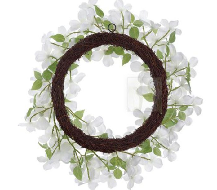 White Dogwood Wreath - 22-inch - Image 2