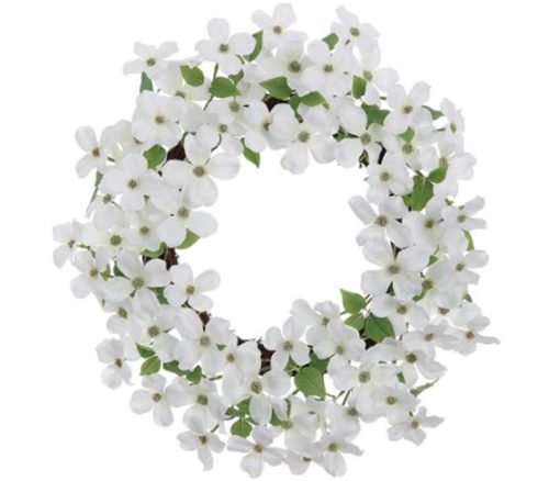 White Dogwood Wreath - 22-inch