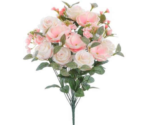 Peach Cream Magnolia Rose Hydrangea Bush - 18 Stem - 21-inch