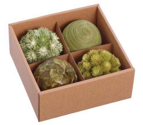 Green Two Tone Assorted Orbs - 4 Orbs - 3-inch