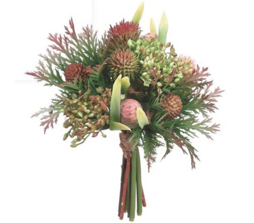 Protea Thistle Sedum Bouquet - 7.5-inch