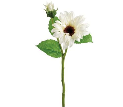 White Sunflower Spray - 14-inch