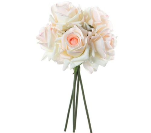 Real Touch Rose Bundle - 5 Stems - Cream Pink