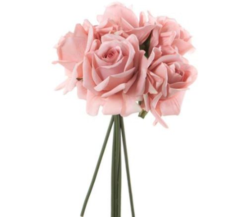 Real Touch Rose Bundle - 5 Stems - Mauve Pink