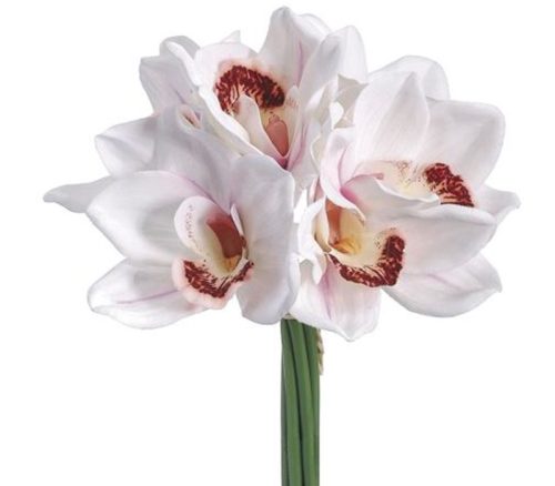 Real Touch Cymbidium Orchid Bouquet White