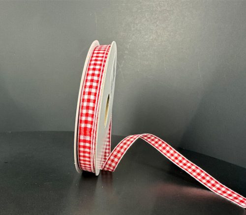 Red Mini Gingham Ribbon - 3/8-inch