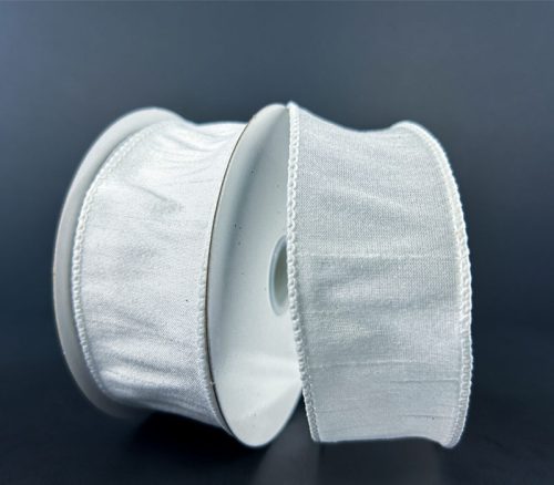 White Faux Dupioni Ribbon - 1.5-inch